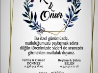 ONUR'UMUZA MUTLULUKLAR DİLERİZ