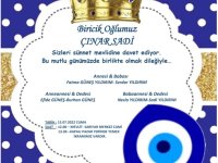 ÇINAR SADİ'MİZİN SÜNNET MEVLİDİNE DAVET