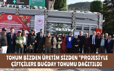 İLÇEMİZ NALLIHAN'DA ÇİFTÇİLERE TOHUMLUK BUĞDAY DAĞITILDI