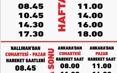 NALLIHAN'DA OTOBÜS SAATLERİ DEĞİŞTİ