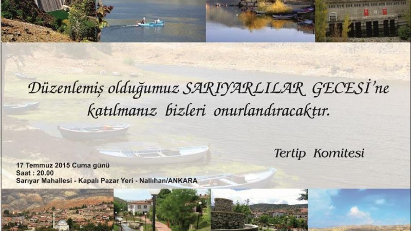 Sarıyar’ımızda Buluşuyoruz