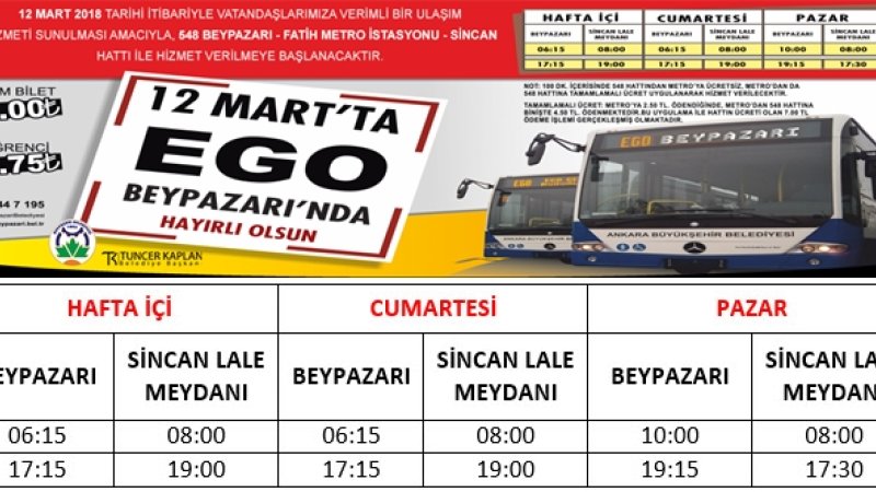 EGO SEFERLERİ BAŞLIYOR,  HAYIRLI OLSUN