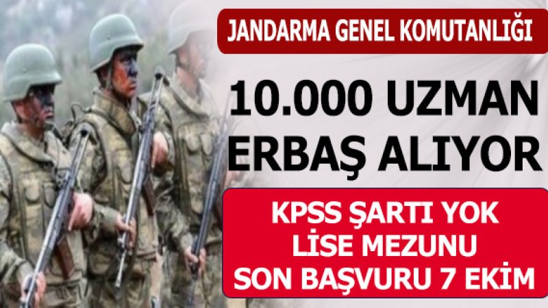 jandarma Genel Komutanlığı Uzman Erbaş Alımları Başladı