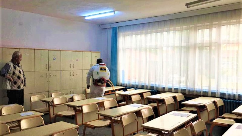 İLÇEMİZ NALLIHAN'DA LGS İÇİN OKULLAR DEZENFEKTE EDİLDİ